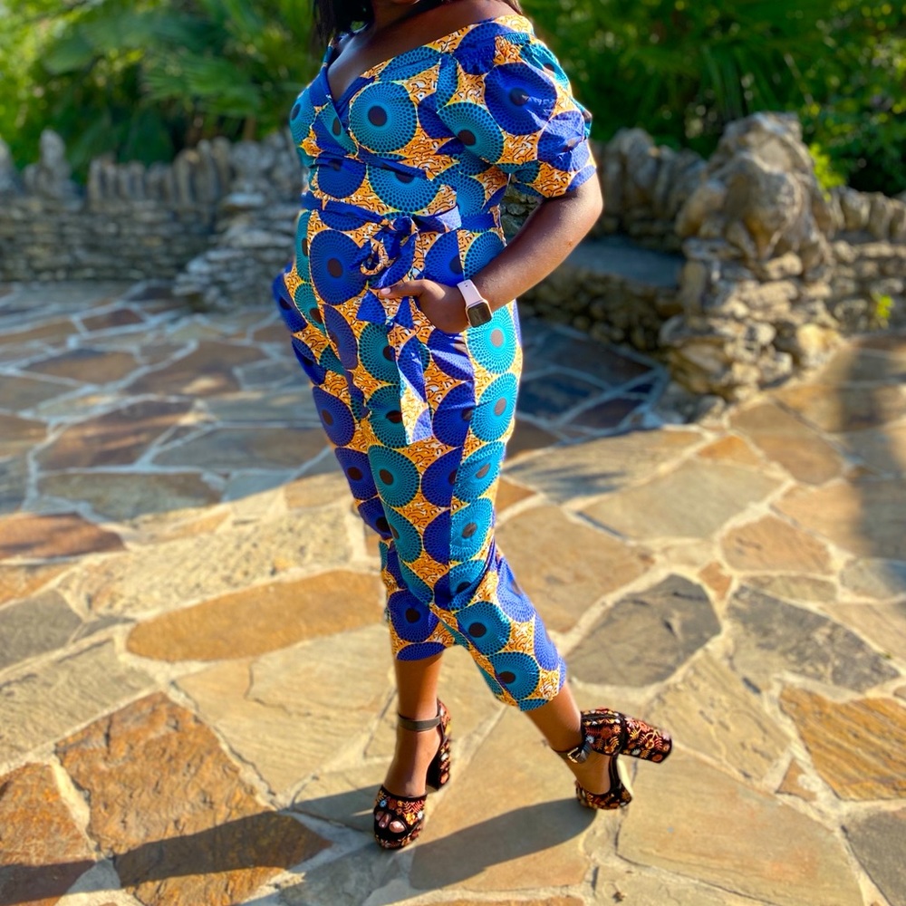 Blue jumpsuit